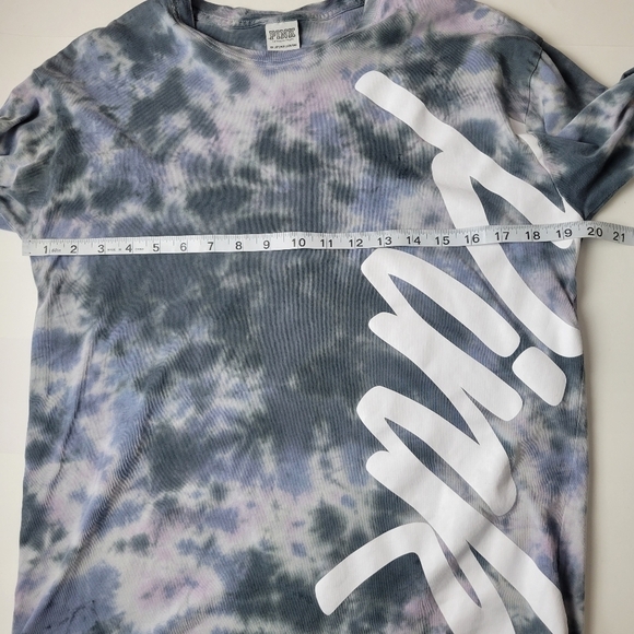 VICTORIA'S Secret PINK Logo Long Sleeve Top Tie Dye XS - Picture 6 of 9